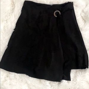 Black faux suede skirt